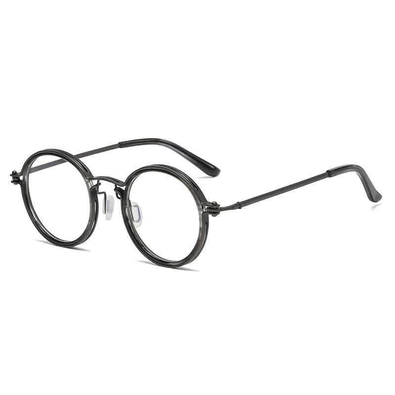 imgi_13_O1CN01Q3PvGJ1xs8drKPWG1_2218078106498-0-cib.jpg_.jpeg Men's Vintage Fashion Round Frame Punk Style Metal Blue Light Blocking Glasses - Image 1
